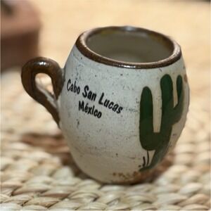 Cabo San Lucas Mexico Ceramic Mini Mug Painted Cactus Mexican trinket miniature